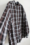 Chaps Brown Black Plaid Button Down Shirt | 3XLT