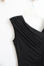 Calvin Klein Black Asymmetrical Ruched Maxi Dress | 4