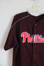 Majestic Maroon Mesh Phillies Jersey | L