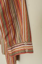 Alfred Dunner Orange Green and Yellow Striped Button Down Shirt | 14