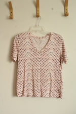 Banana Republic Pink and Light Gray Malibu Tee | S