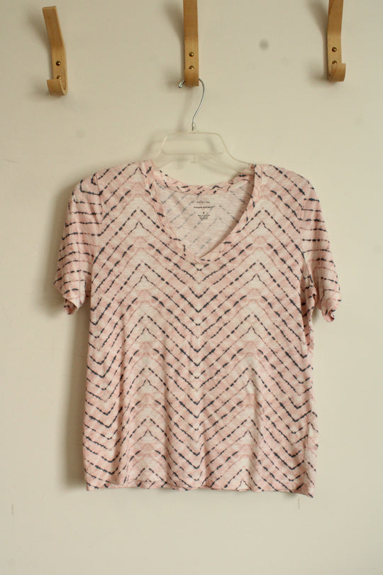 Banana Republic Pink and Light Gray Malibu Tee | S