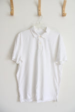 American Eagle Super Soft Standard Fit White Polo Shirt | M