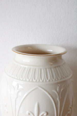 Lenox Ivory Porcelain Gold Rimmed Empire Vase