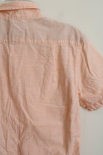 Izod Saltwater Relaxed Classics Orange White Striped Button Down Shirt | M