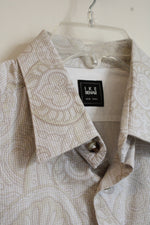 Ike Behar Tan and White Paisley Print Button Down Shirt | L