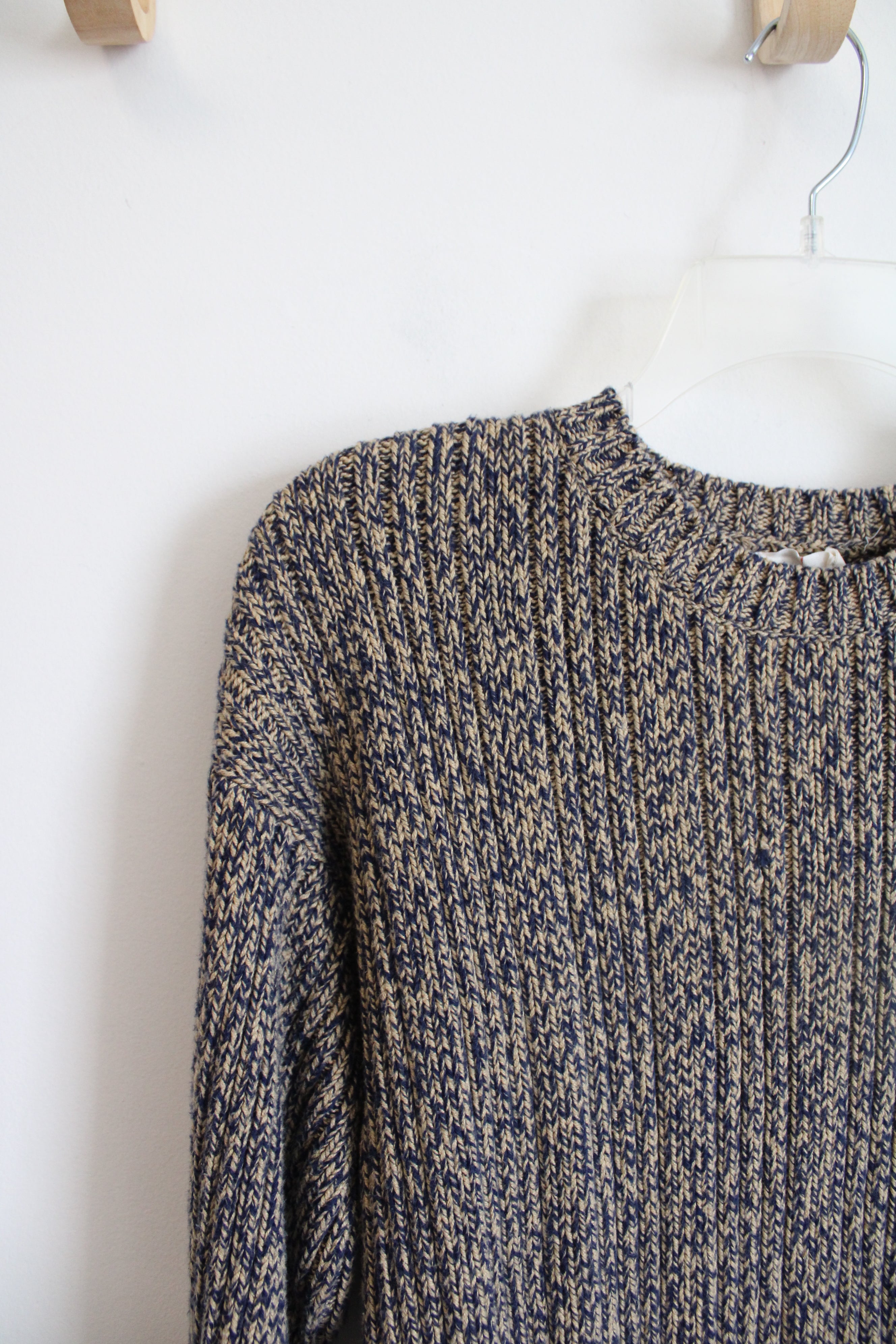 J.Crew Blue & Tan Knit Sweater | S
