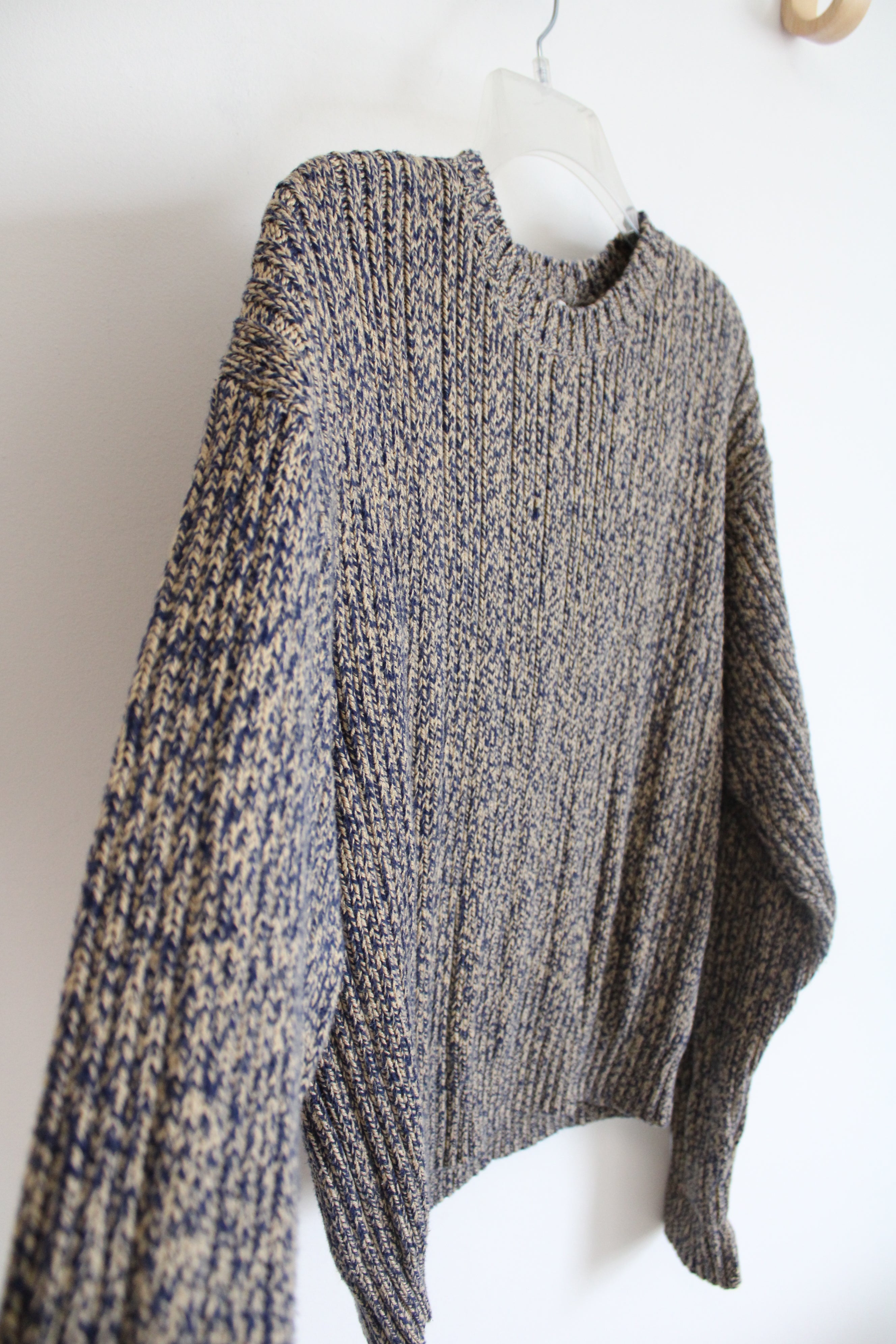 J.Crew Blue & Tan Knit Sweater | S