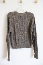 J.Crew Blue & Tan Knit Sweater | S