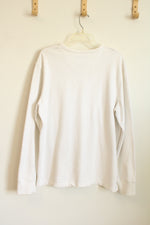 Goodfellow White Quarter Button LS Shirt | XL