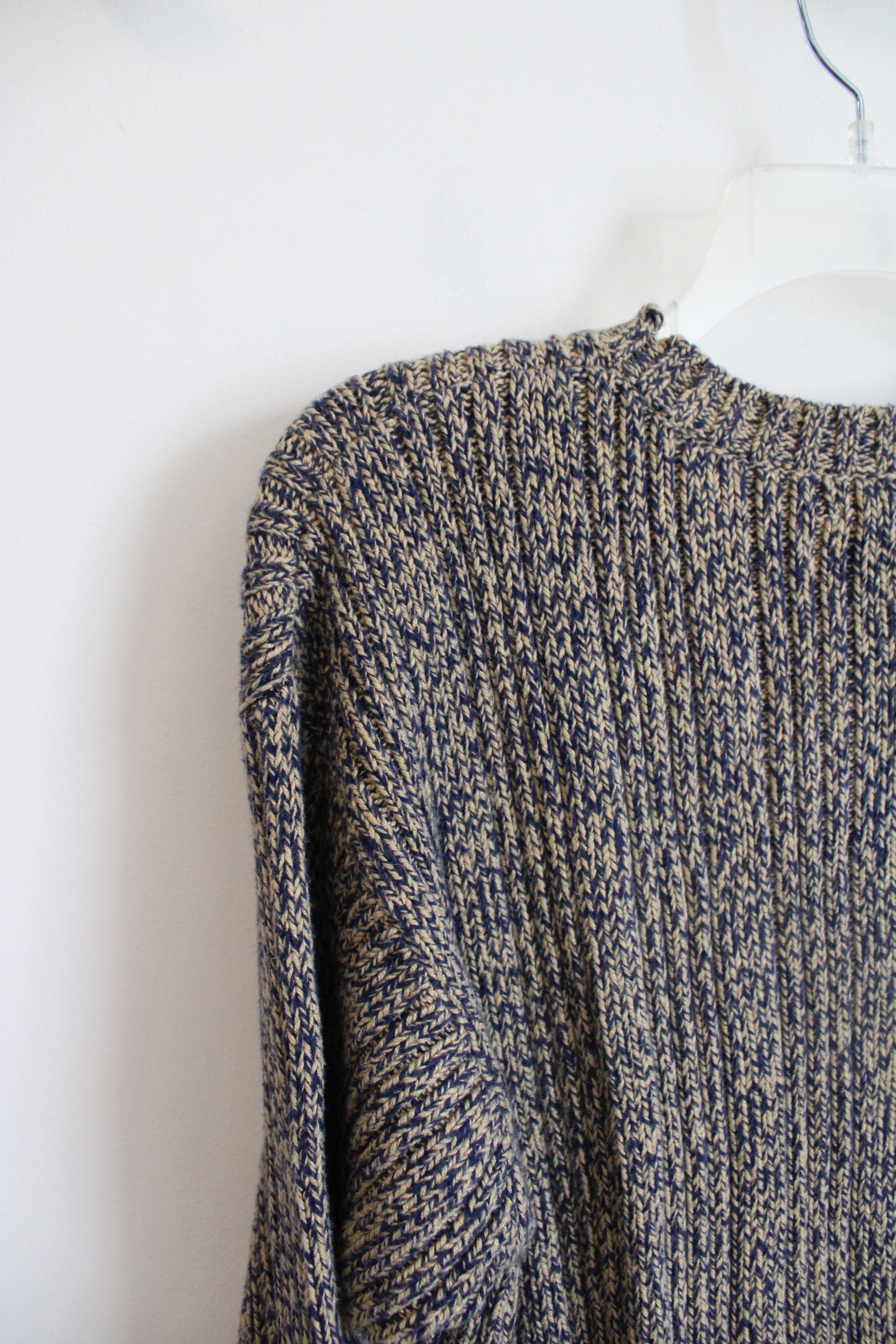 J.Crew Blue & Tan Knit Sweater | S