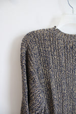 J.Crew Blue & Tan Knit Sweater | S