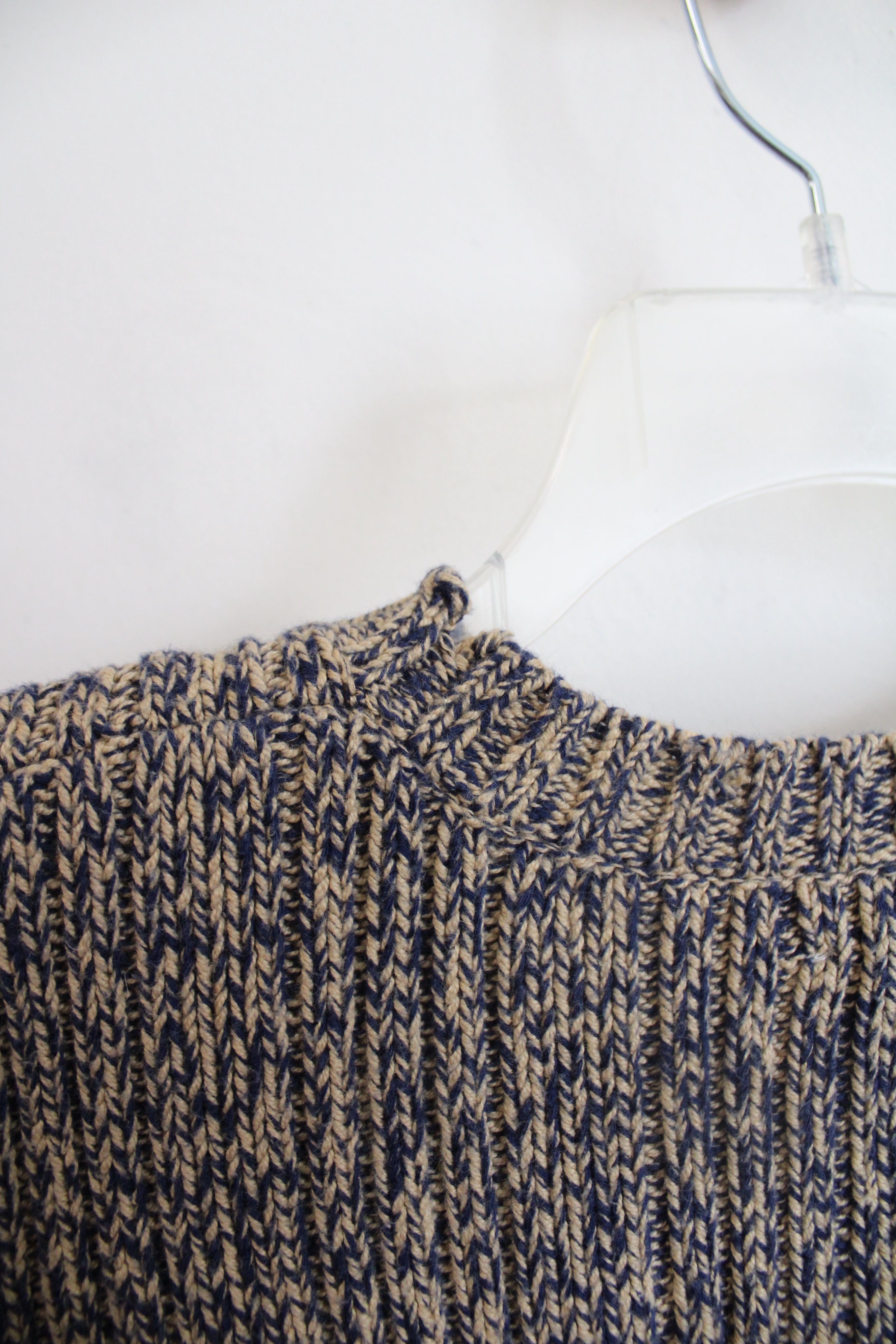 J.Crew Blue & Tan Knit Sweater | S