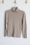 Calvin Klein Tan Ribbed Turtleneck Sweater | M