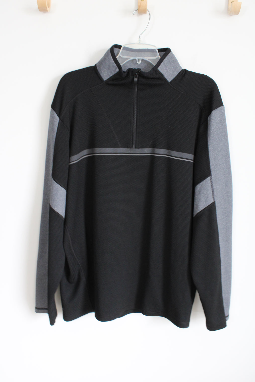 Calvin Klein Performance Black Gray 1/4 Pullover Sweatshirt | L