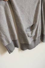 Chaps Gray Button Down V-neck Sweater with Pockets | XL