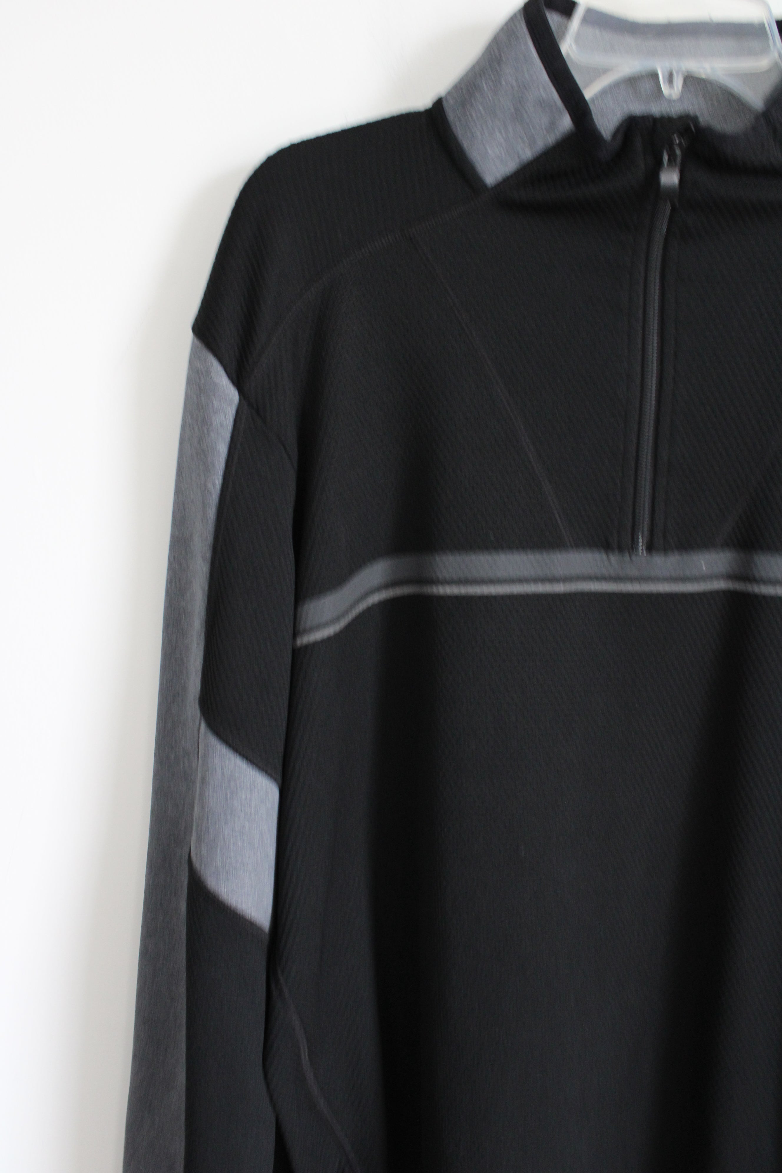 Calvin Klein Performance Black Gray 1/4 Pullover Sweatshirt | L