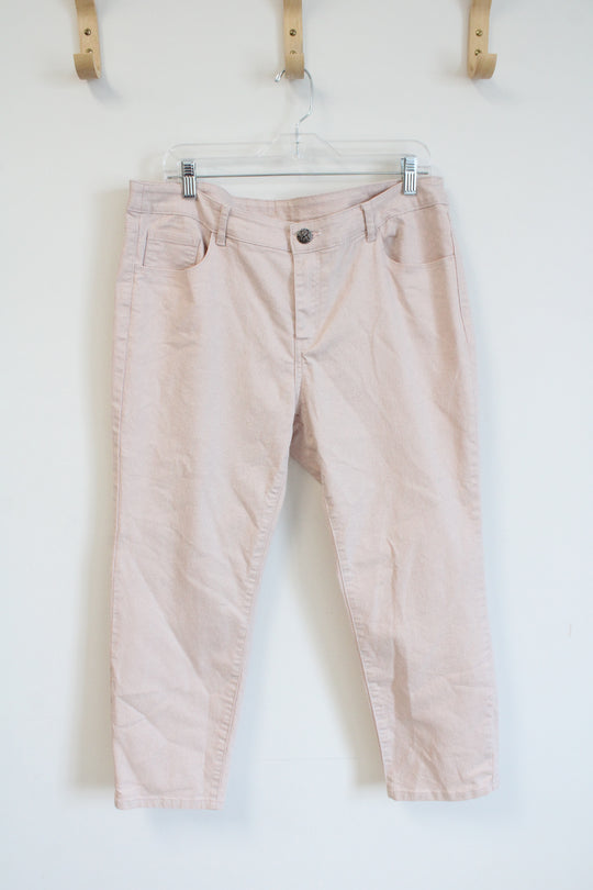 Soft Surroundings Pink Silver Flecked Denim Jeans | 14P
