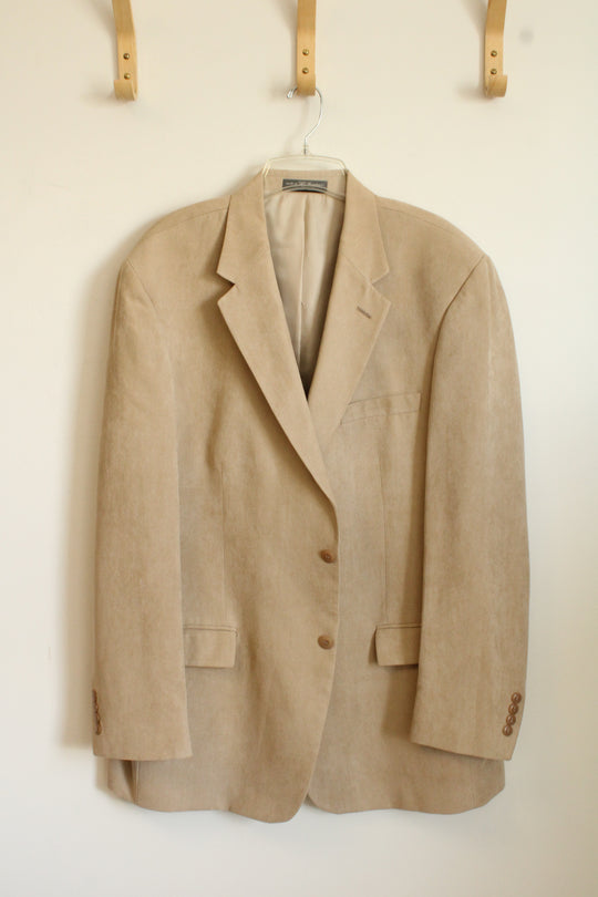 Andrew Fezza Light Tan Ribbed Velvet Blazer | 48L