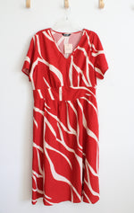 NEW Bloomchic Terracotta Orange & Cream Patterned Midi Dress | 18/20