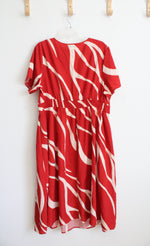 NEW Bloomchic Terracotta Orange & Cream Patterned Midi Dress | 18/20