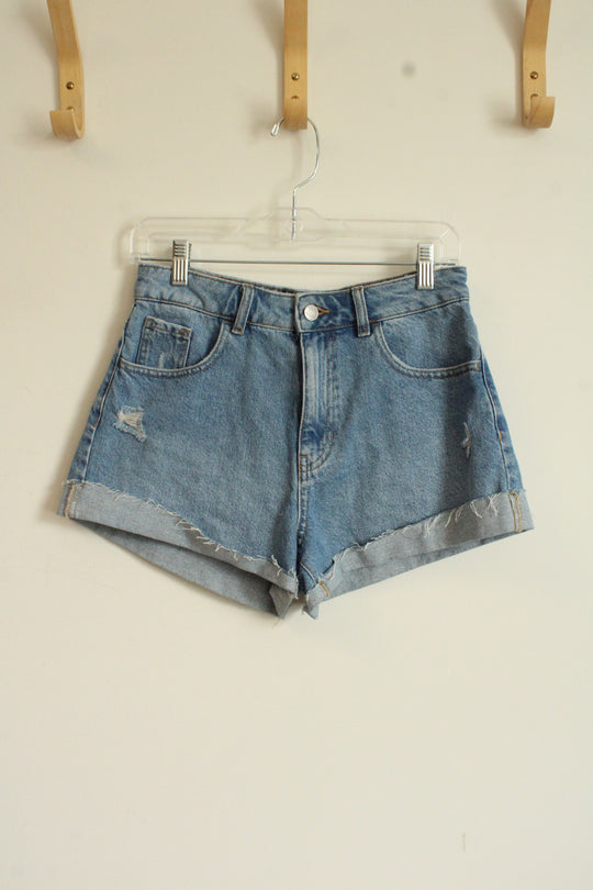 Pacsun Light wash Cuffed Denim Mom Shorts | 27