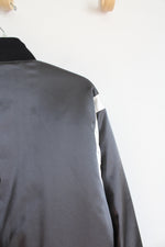 Air Jordan Gray Satin Varsity Jacket | M