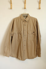 Winchester Tan Utility LS Cotton Button Down Shirt | L
