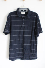 Linksoul John Ashworth & Co. Navy Blue Striped Polo Shirt | L
