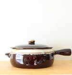 Large Vintage Gourmet Brown Drip Casserole Dish | 9.5"