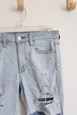American Eagle Super Stretch High-Rise Jegging Distressed Patched Jeans | 6