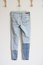 American Eagle Super Stretch High-Rise Jegging Distressed Patched Jeans | 6