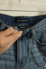 Aeropostale Medium wash Cuffed Distressed Mom Denim Shorts | 0