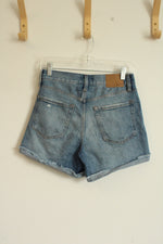 Aeropostale Medium wash Cuffed Distressed Mom Denim Shorts | 0