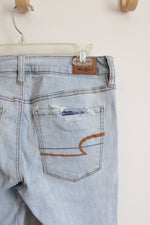 American Eagle Super Stretch High-Rise Jegging Distressed Patched Jeans | 6