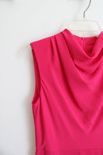 Maggy London Cowl Neck Pleated Pink Dress | 10