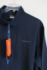 NEW Merrell Dark Navy Blue Lightweight Windbreaker 1/2 Zip Pullover | XXL