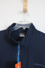 NEW Merrell Dark Navy Blue Lightweight Windbreaker 1/2 Zip Pullover | XXL