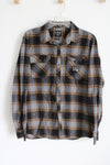 Fox Black Gray Brown Flannel Shirt | L