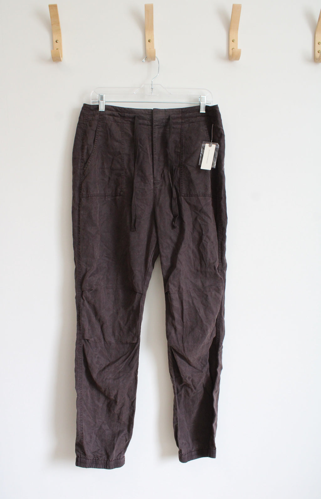 NEW Anthropologie Brown Drawstring Jogger Pants | 12 Tall