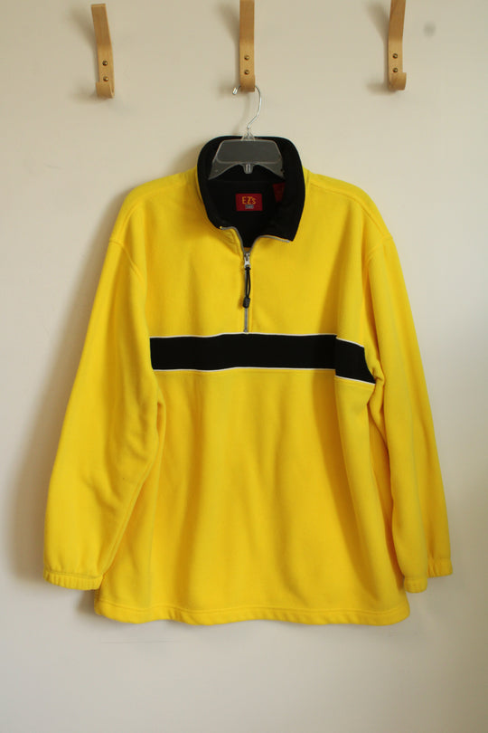 EZ's by Haggar Neon Yellow and Black Quarter Zip Fleece | XL