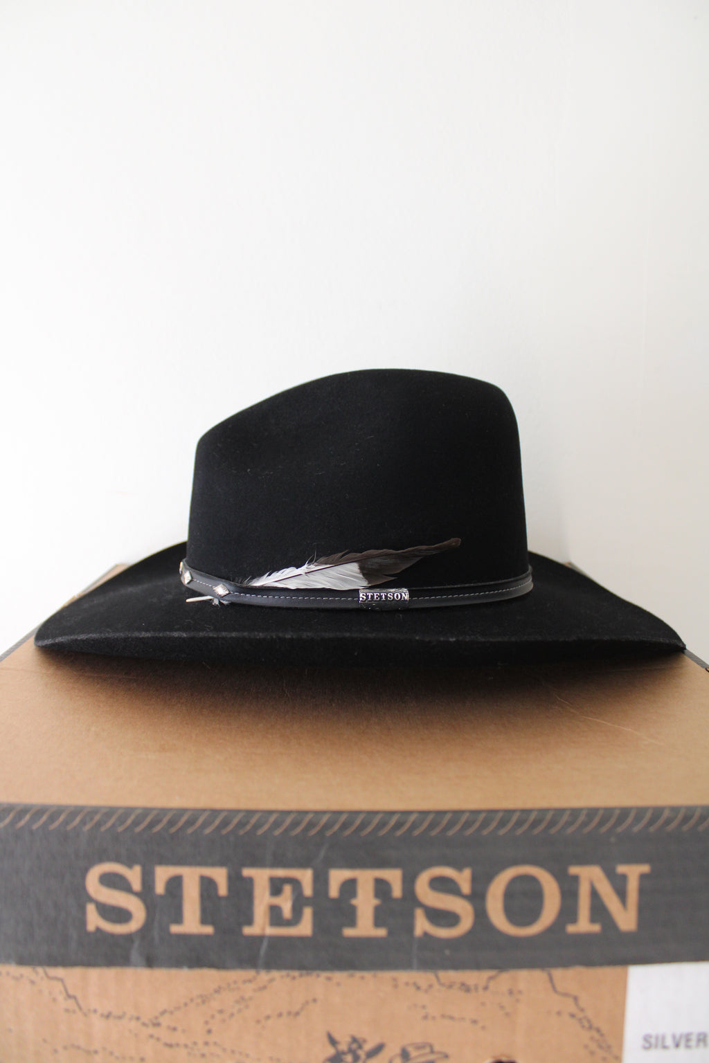 Stetson Silver Mine 07 Black 3 3/4 Brim  Black Cowboy Hat | Size 7 1/2