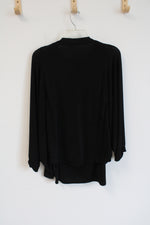 Sew In Love Two Piece Black Draped Cardigan and Matching Tank Top | L