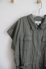 NowGen X Sonoma Green Zip Up Tied Jumpsuit | XL