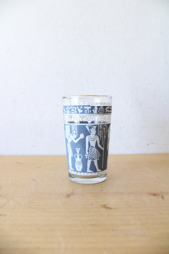 Vintage Egyptian Hieroglyphic 8oz Glass