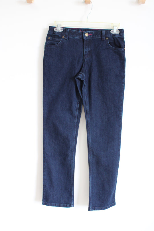 Lands' End Pencil Leg Dark Wash Jeans | 12