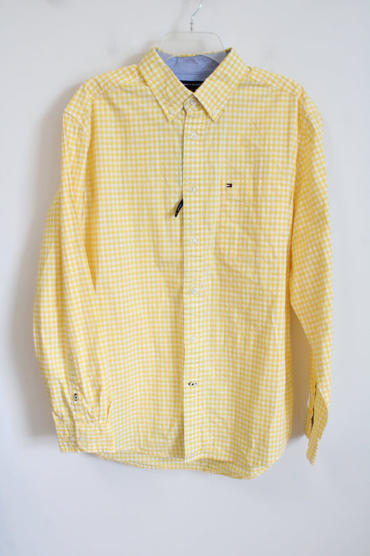 NEW Tommy Hilfiger Yellow Gingham Button Down Shirt | L