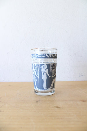 Vintage Egyptian Hieroglyphic 8oz Glass