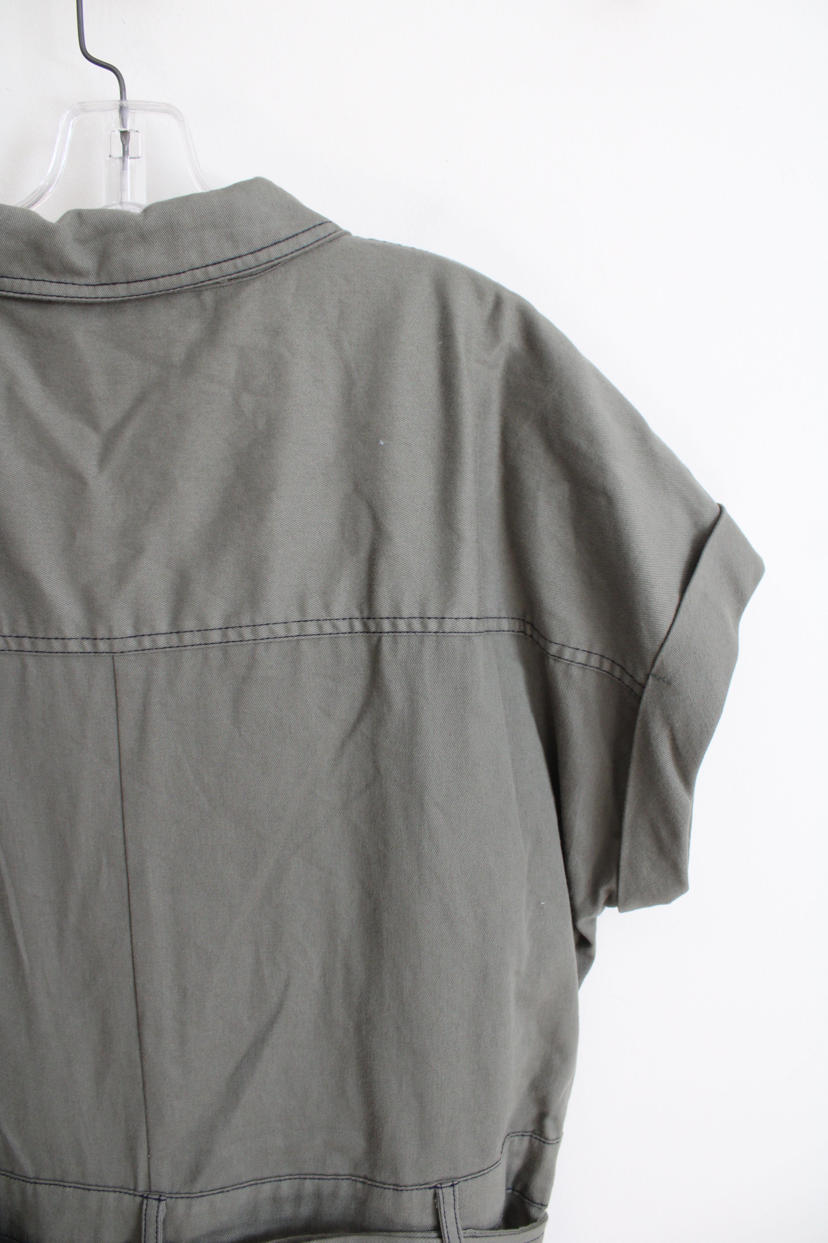 NowGen X Sonoma Green Zip Up Tied Jumpsuit | XL