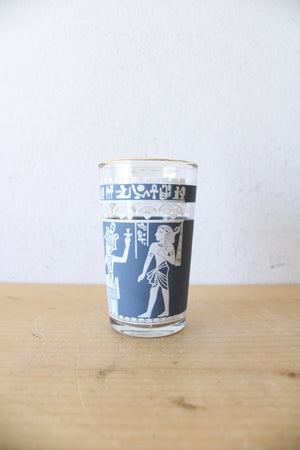 Vintage Egyptian Hieroglyphic 8oz Glass